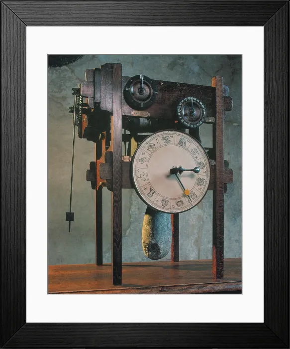 Framed Print : Clock Based on da Vinci Design Framed Print : Clock Based on da Vinci Design
