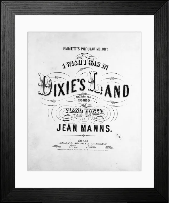 Framed Print : I Wish I Was in Dixie's Land Framed Print : I Wish I Was in Dixie's Land