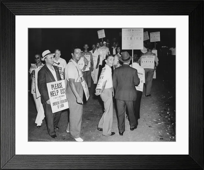 Framed Print : Strike, 1940's