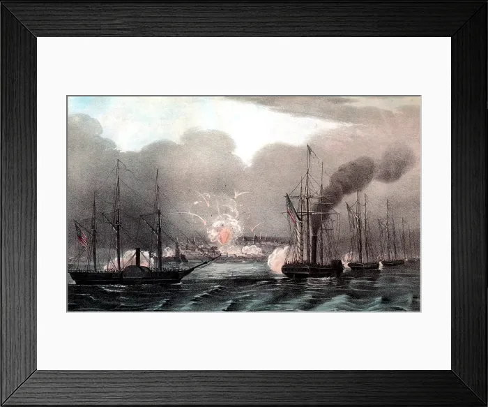 Framed Print : Mexican-American War, Naval Bombardment of Veracruz, 1847