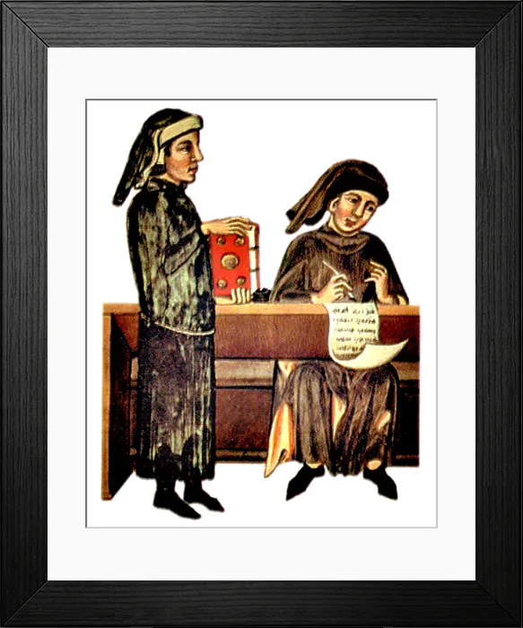Framed Print : Balancing the Books, 14th Century Framed Print : Balancing the Books, 14th Century