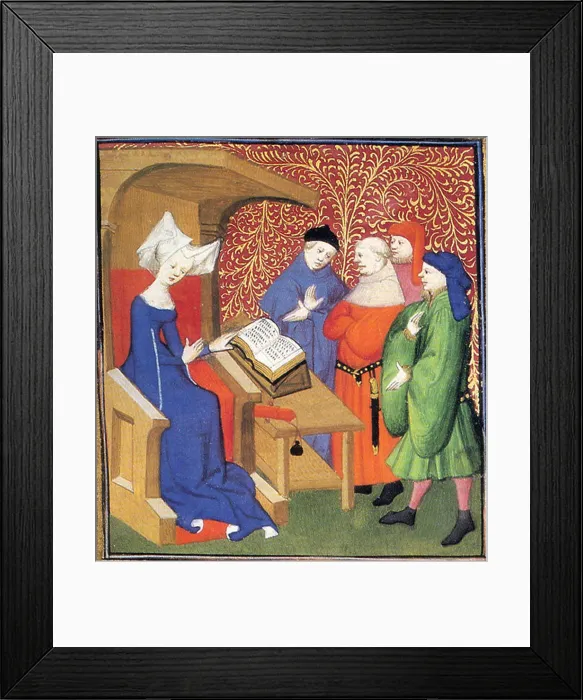 Framed Print : Christine de Pizan, Italian Author Framed Print : Christine de Pizan, Italian Author
