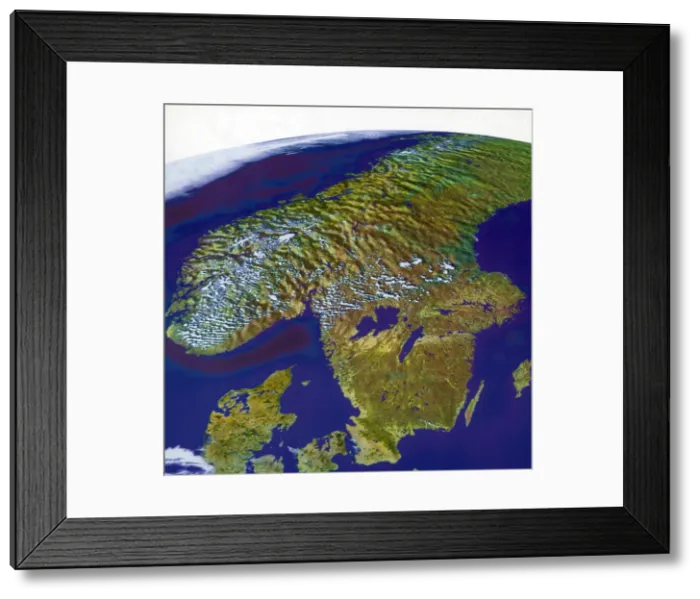 Framed Print : Scandinavia, Composite Satellite Image