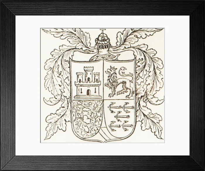 Framed Print : Christopher Columbus, Coat of Arms Framed Print : Christopher Columbus, Coat of Arms