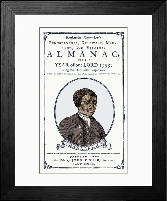 Framed Print : Benjamin Banneker, Almanac, 1795 Framed Print : Benjamin Banneker, Almanac, 1795