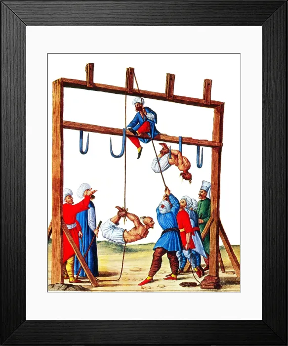 Framed Print : Impalement, Method of Torture and Execution, 1590s