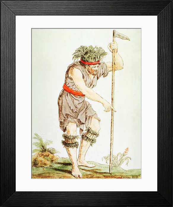 Framed Print : Medicine Man, Tierra del Fuego, 18th Century