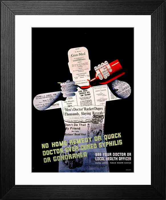 Framed Print : STD Poster, No Home Remedy Ever Cured Syphilis Framed Print : STD Poster, No Home Remedy Ever Cured Syphilis