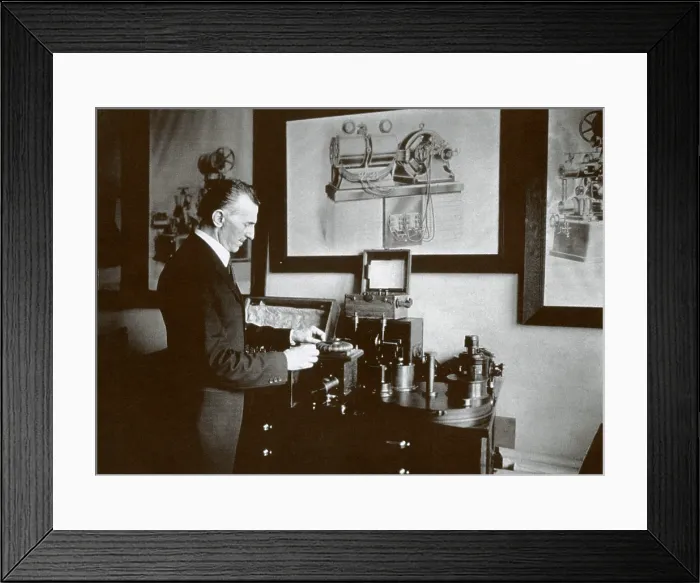 Framed Print : Nikola Tesla, Serbian-American Inventor