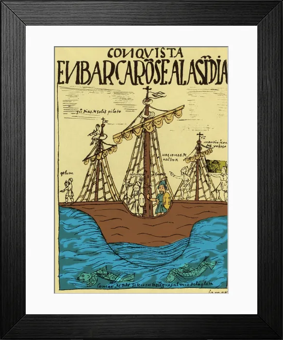 Framed Print : Francisco Pizarro en Route to Peru, 16th Century Framed Print : Francisco Pizarro en Route to Peru, 16th Century