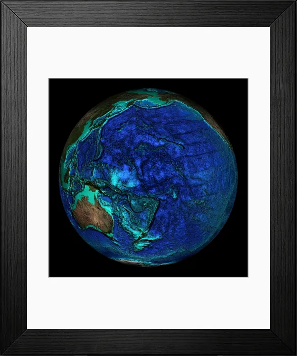 Framed Print : Topographical Map of Coordinates 0 N, 180 E Framed Print : Topographical Map of Coordinates 0 N, 180 E