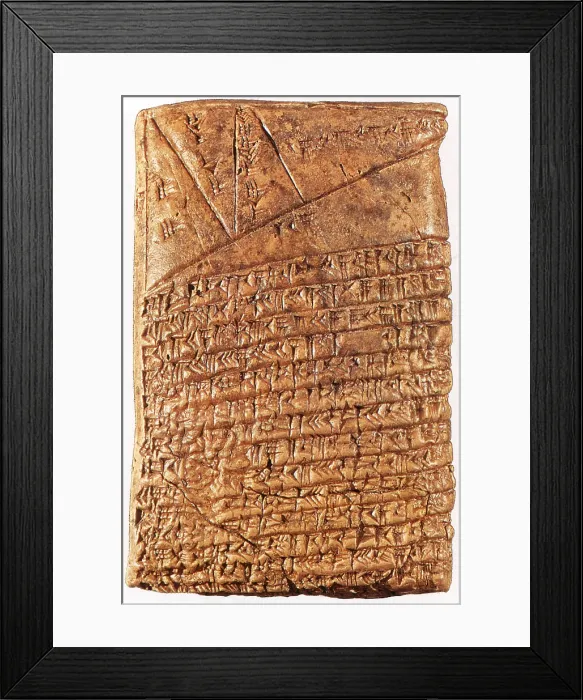 Framed Print : Cuneiform Mathematical Text, First Babylonian Dynasty Framed Print : Cuneiform Mathematical Text, First Babylonian Dynasty