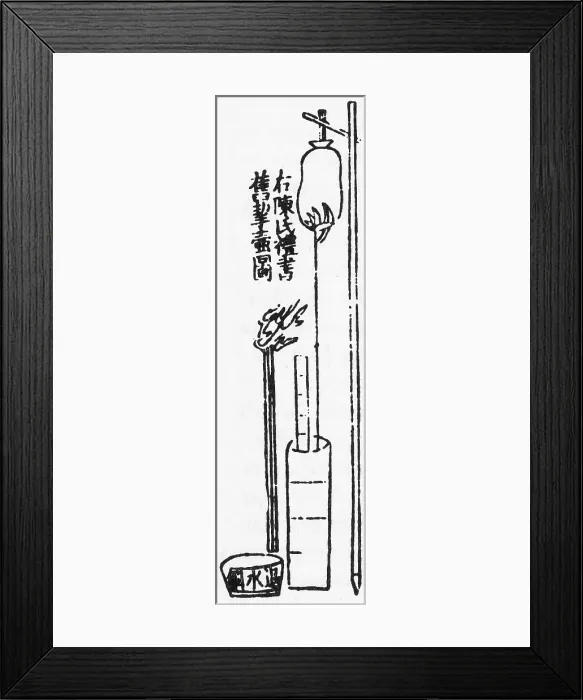 Framed Print : Oldest Water Clock Illustration