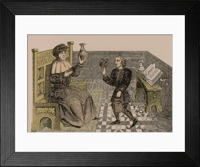 Framed Print : Medieval Uroscopy Framed Print : Medieval Uroscopy