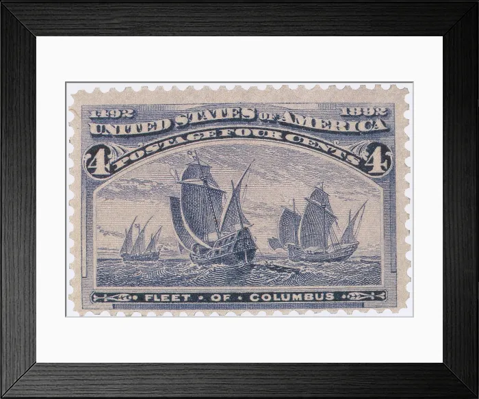 Framed Print : Fleet of Columbus, US Postage Stamp, 1893