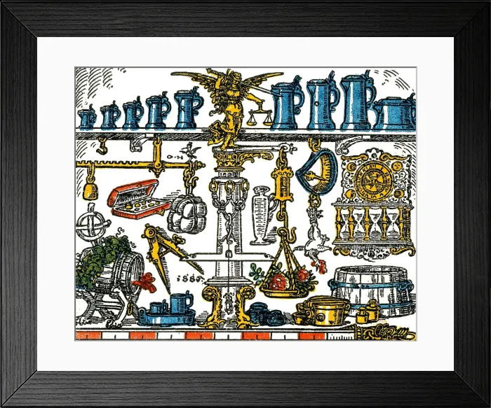 Framed Print : Weights and Measures, 1885 Framed Print : Weights and Measures, 1885