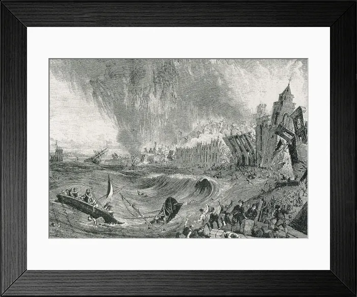 Framed Print : Lisbon Tsunami, 1755
