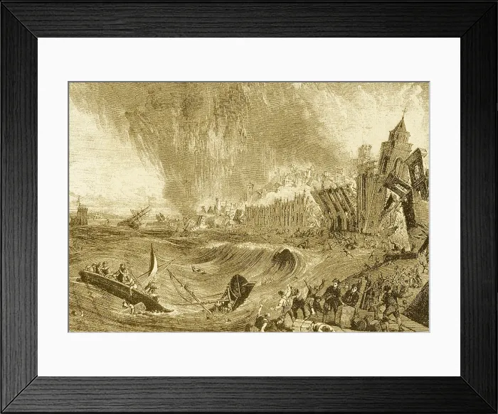 Framed Print : Lisbon Tsunami, 1755