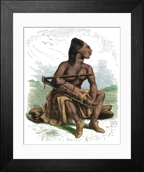 Framed Print : Chinook Woman and Child, 19th Century Framed Print : Chinook Woman and Child, 19th Century