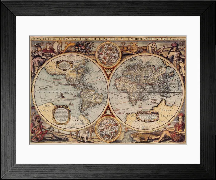 Framed Print : World Map 1636