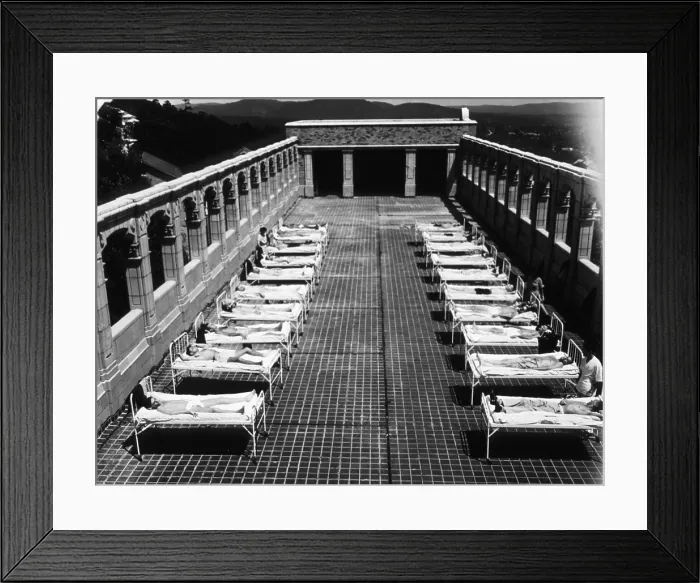 Framed Print : Polio and Arthritic Patients on Sun Deck, USA Framed Print : Polio and Arthritic Patients on Sun Deck, USA