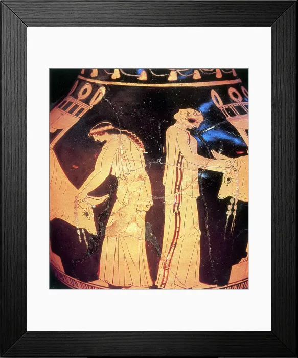 Framed Print : Ancient Greek Preparation of Sacrificial Beasts