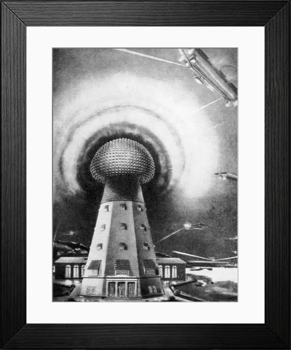 Framed Print : Tesla Tower, 1919 Framed Print : Tesla Tower, 1919