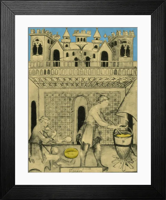Framed Print : Cheese Maker, Medieval Tradesman