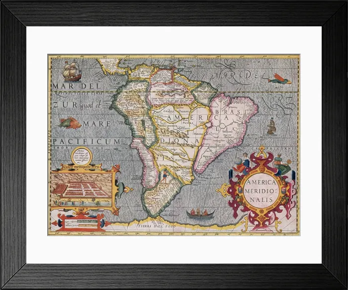 Framed Print : South America, 1606