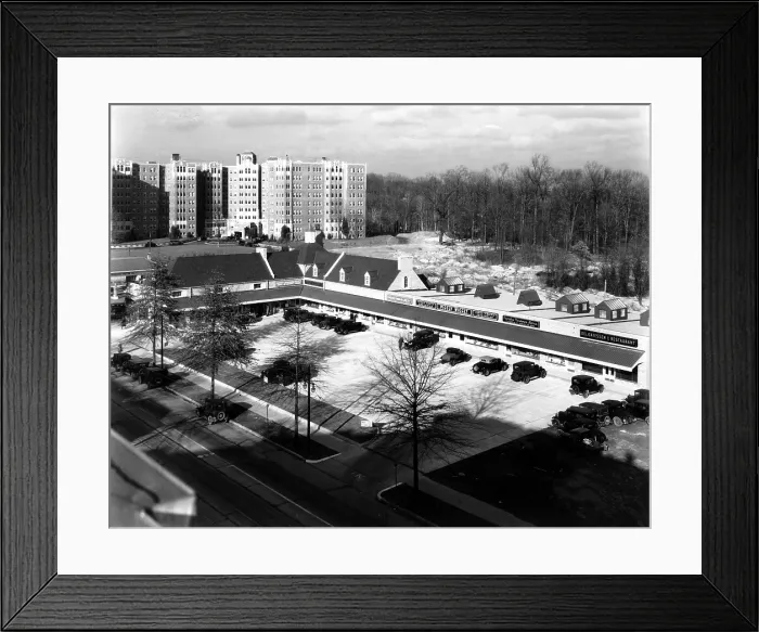 Framed Print : One of the First Strip Malls in America Framed Print : One of the First Strip Malls in America