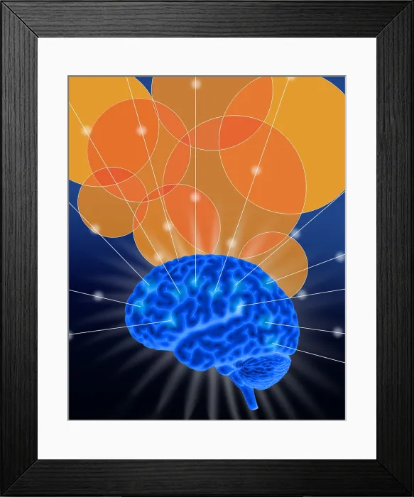 Framed Print : Conceptual Brain, Illustration Framed Print : Conceptual Brain, Illustration