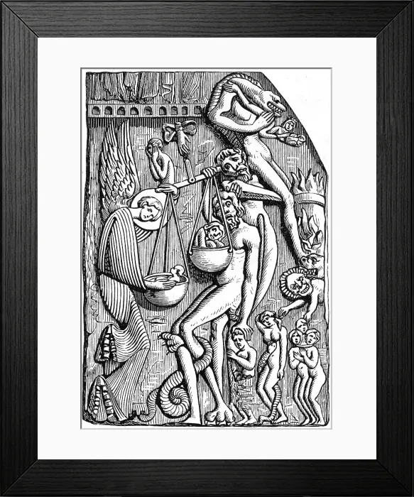 Framed Print : Souls Weighed in the Balance, 12th Century