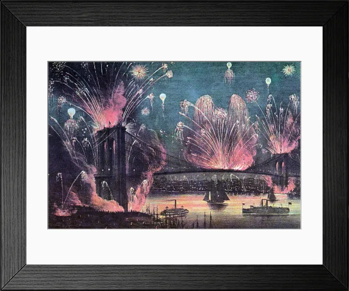 Framed Print : Opening of Brooklyn Bridge Celebration, 1883 Framed Print : Opening of Brooklyn Bridge Celebration, 1883