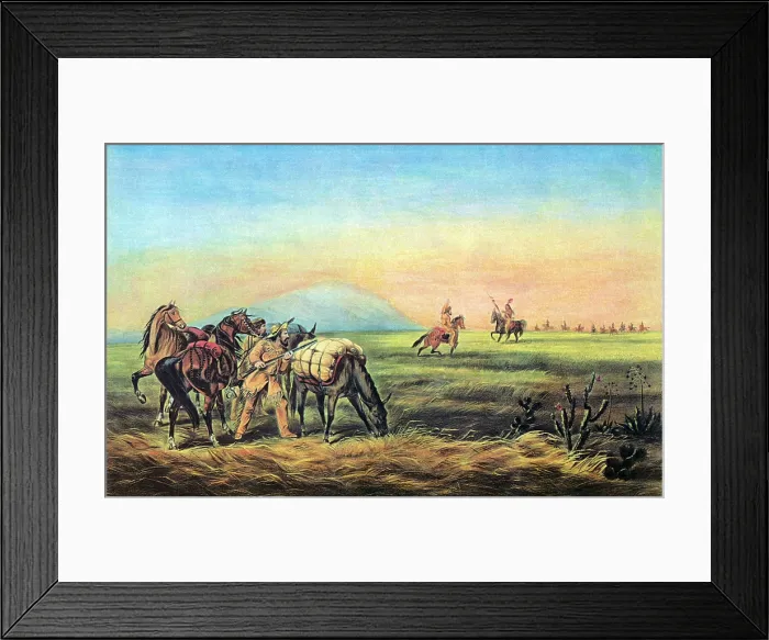 Framed Print : Frontiersmen and Native American Indians, 1800s