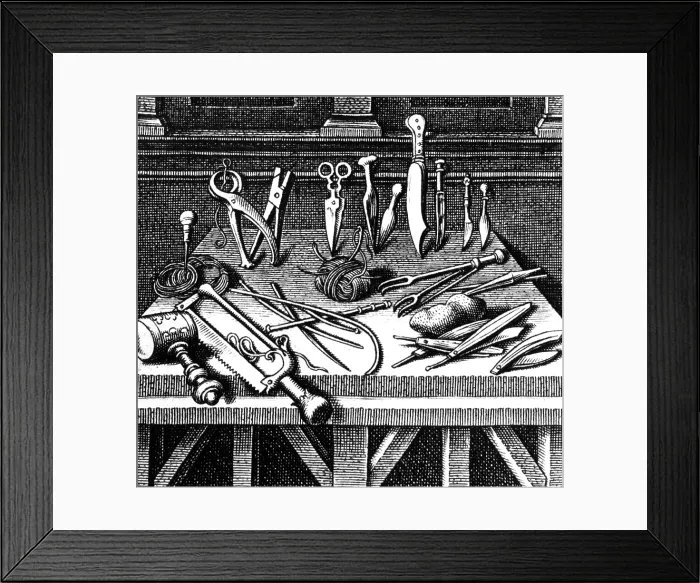 Framed Print : Surgical Equipment, 16th Century Framed Print : Surgical Equipment, 16th Century