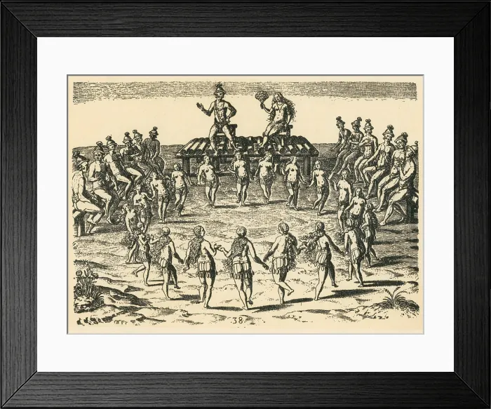 Framed Print : Native American Wedding Ceremony, 16th Century Framed Print : Native American Wedding Ceremony, 16th Century