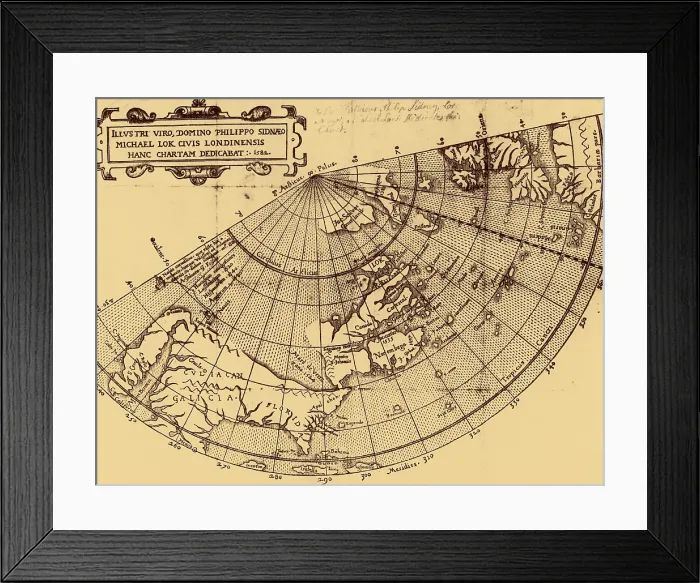 Framed Print : False representation of 'Sea of Verrazano', 1582