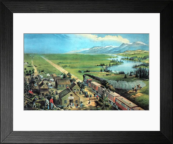Framed Print : American Transcontinental Railroad, 19th Century Framed Print : American Transcontinental Railroad, 19th Century