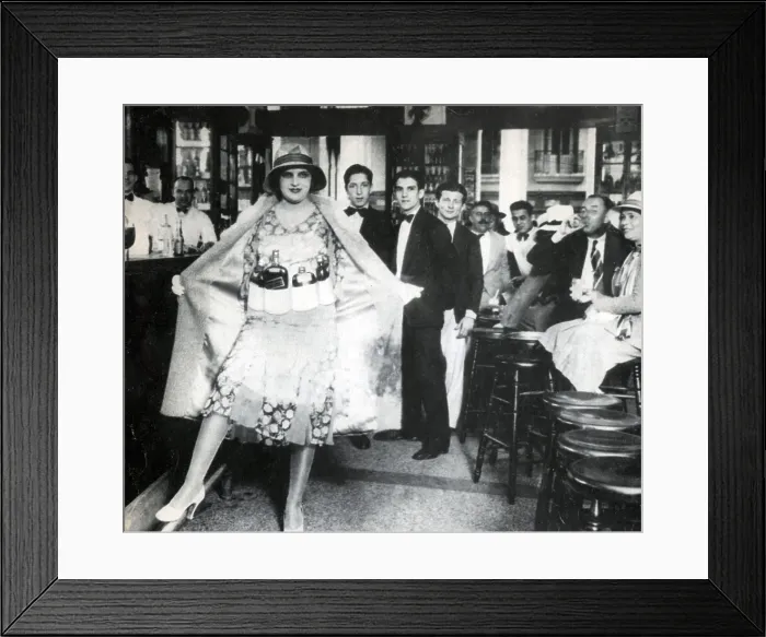 Framed Print : Prohibition, Flapper Flask Fashion