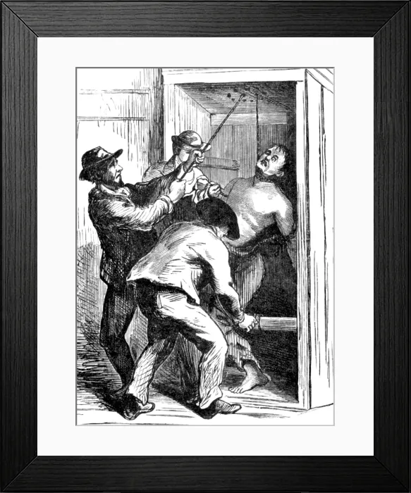 Framed Print : Prison Torture, Shower-Bath, 1871 Framed Print : Prison Torture, Shower-Bath, 1871