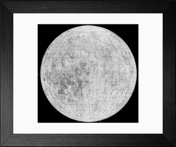 Framed Print : Map of Moon Framed Print : Map of Moon