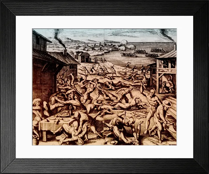 Framed Print : Jamestown Massacre, 1622