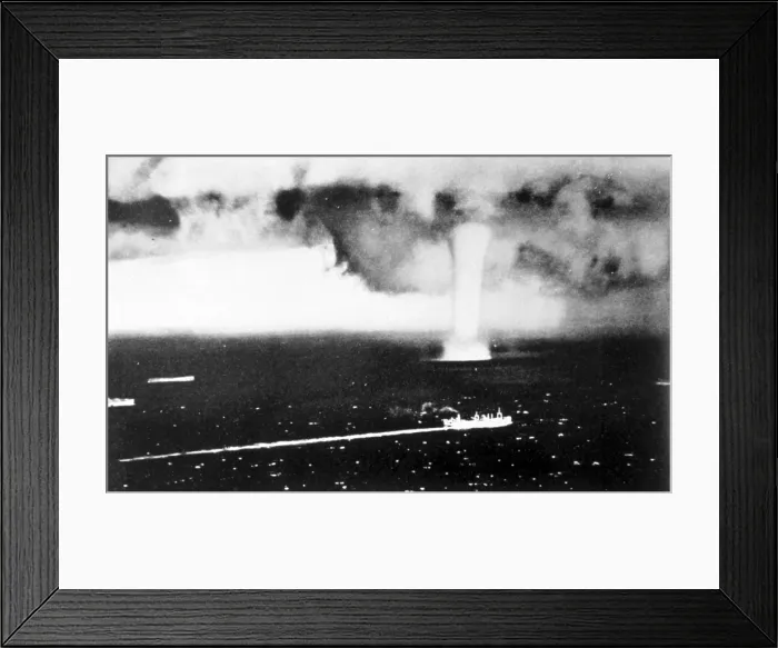 Framed Print : WWII, Atlantic Convoy, Waterspout Framed Print : WWII, Atlantic Convoy, Waterspout