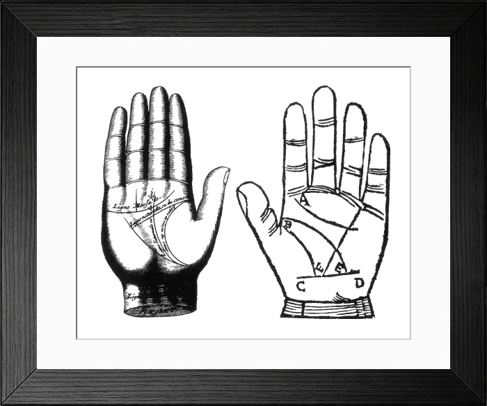 Framed Print : Palmistry, Ronphile and Indagine Palm Lines Framed Print : Palmistry, Ronphile and Indagine Palm Lines