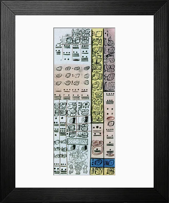Framed Print : Mayan Number System, Codex Dresdensis
