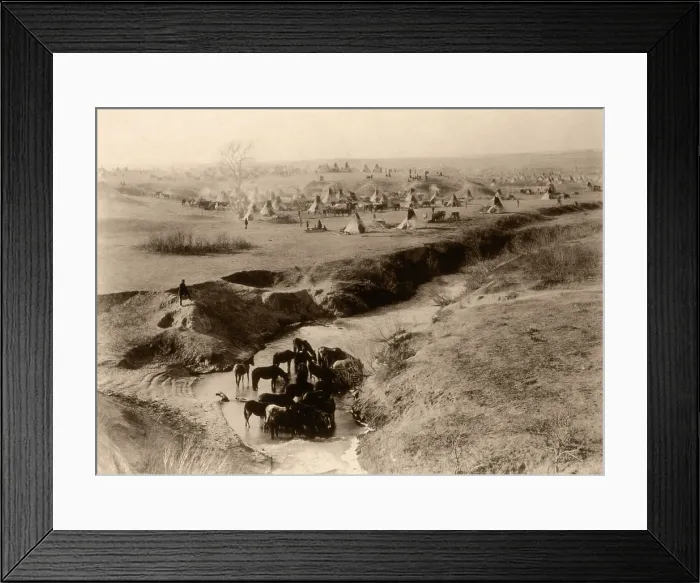 Framed Print : Native American Sioux Indian Encampment, 1891 Framed Print : Native American Sioux Indian Encampment, 1891