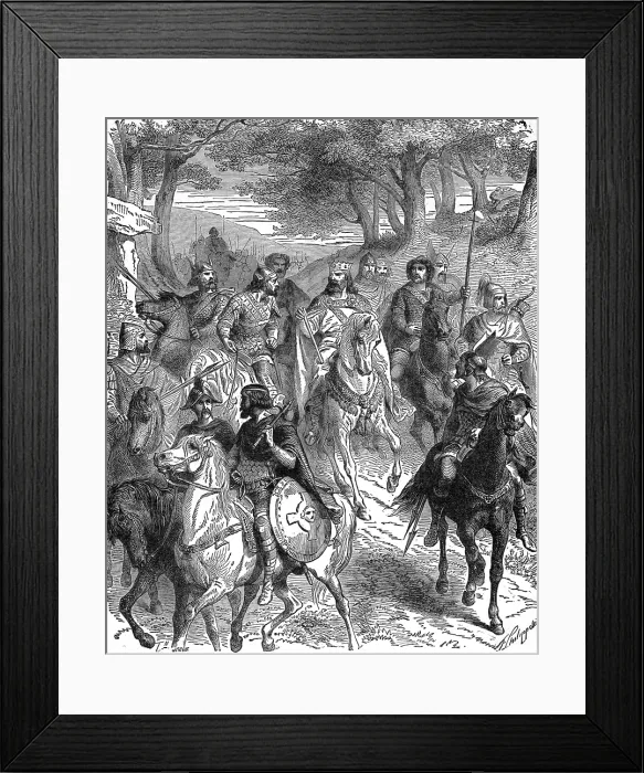 Framed Print : Charlemagne with Hunting Party Framed Print : Charlemagne with Hunting Party