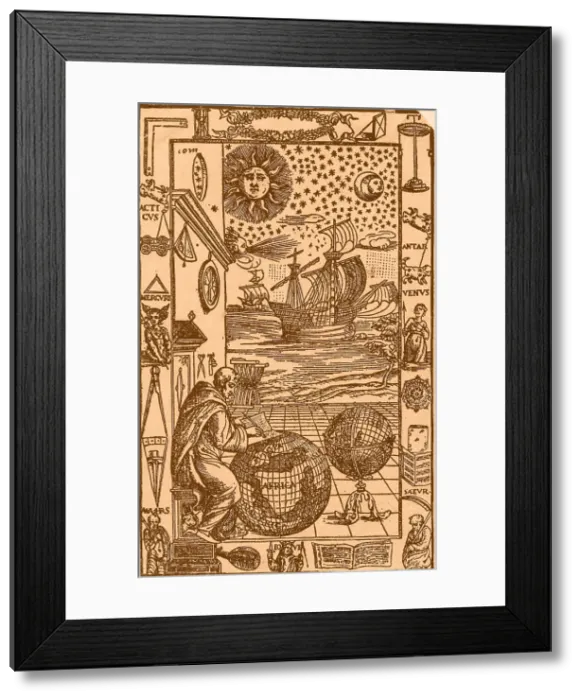 Framed Print : Illustration of sky design
