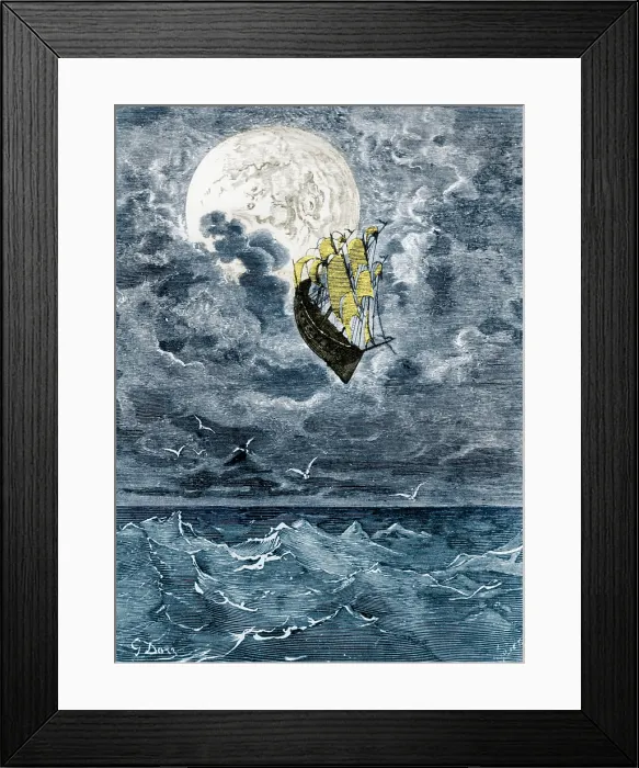 Framed Print : Baron Munchausen, A Voyage to the Moon Framed Print : Baron Munchausen, A Voyage to the Moon