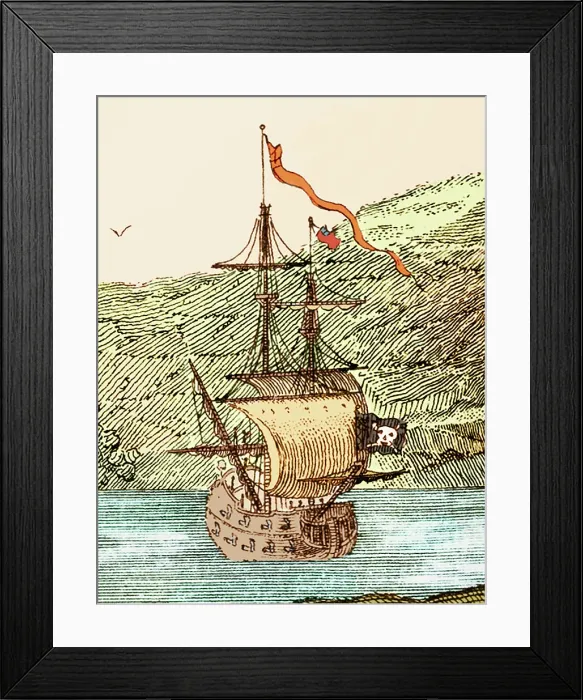 Framed Print : Blackbeard's Pirate Ship, Queen Anne's Revenge
